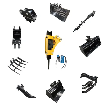 TYPHON 10 in 1 Mini Excavator Attachment Bundle Essential Tools Combo Kit