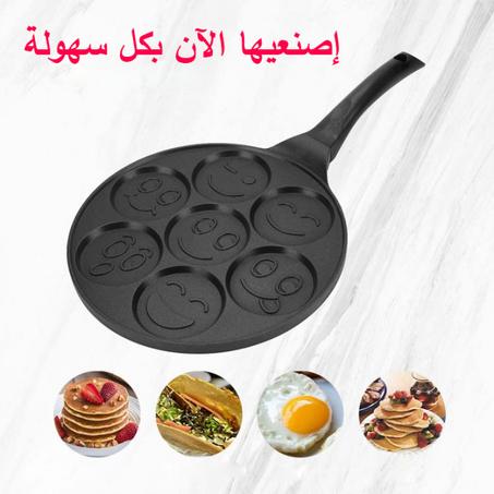 مقلاة بان كيك كريب سمايلي فيس غير لاصقة