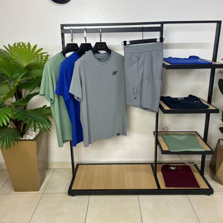 Pack 4 pieces 3 T-shirt plus Short Enji Sportswear Tech Fleece Gris
