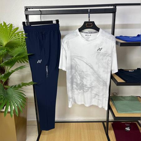 Ensemble Enji Running 2 Pieces Blanc / Bleu Marine
