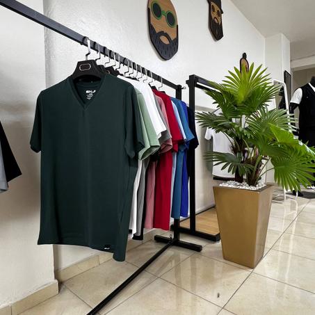 Nouvelle Collection T-shirt Col V en Jersey de Coton