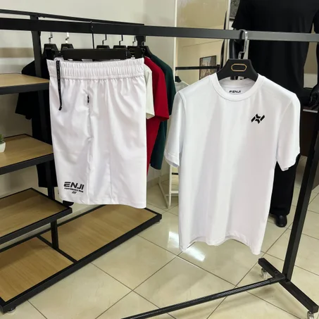 Ensemble ENJI Performance 2 Pièces T-shirt + Short Blanc