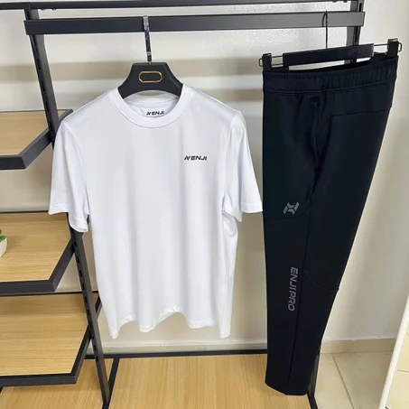Ensemble ENJI T-shirt Blanc Pantalon ENJIPRO Noir Premium