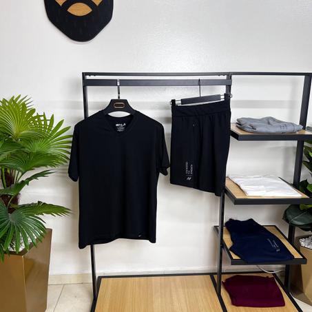 Ensemble 2 pieces T-shirt plus Short Enji Sportswear Tech Fleece Noir