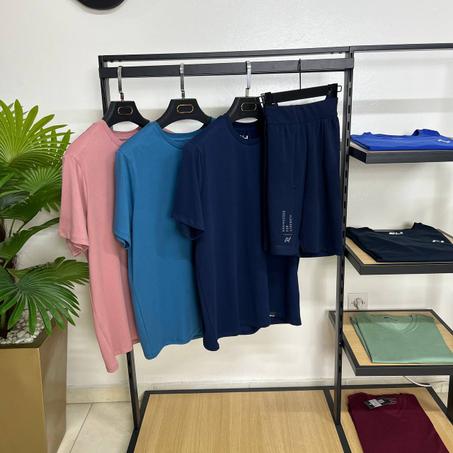 Pack 4 pieces 3 T-shirt plus Short Enji Sportswear Tech Fleece Bleu