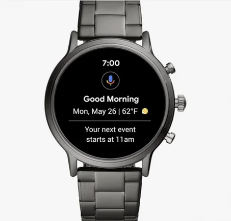 ساعة ذكية الجيل الخامس كارلايل اتش ار للرجال - ستانلس ستيل رمادي داكن