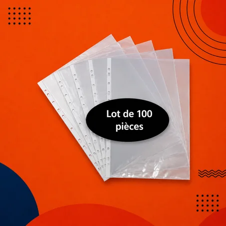 عبوة من 100 جيب مثقوب عالي الجودة بحجم A4
