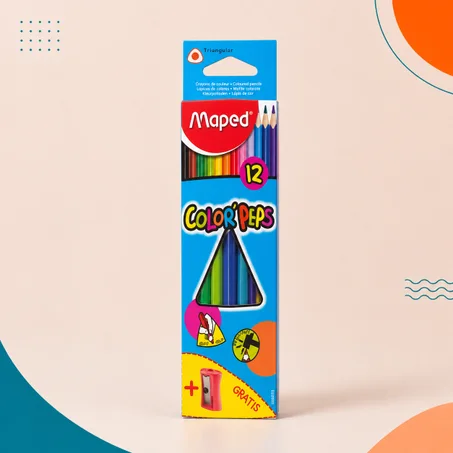 أقلام تلوين Maped Color’Peps – 12 لون مع مبراة مجانية