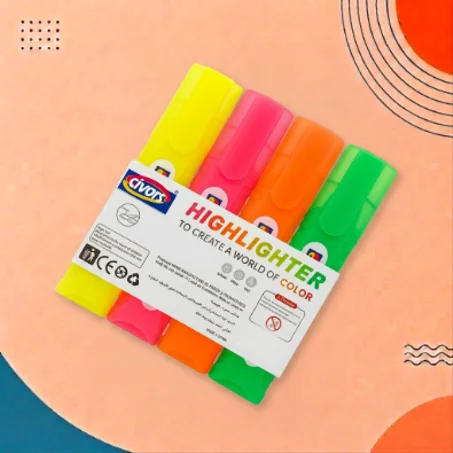 🌈 Pack de 4 Surligneurs – ألوان زاهية للتحديد ✨