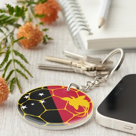 Papua New Guinea Football Keychain