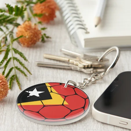 Timor-Leste Football Flag Keychain