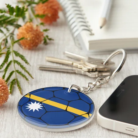 Nauru Football Flag Keychain