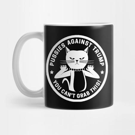 Feminist Power Mug – Hands Off Our Rights (Black & White)