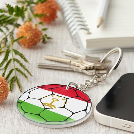 Tajikistan Football Flag Keychain