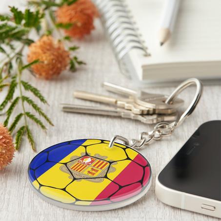 Andorra Football Flag Keychain