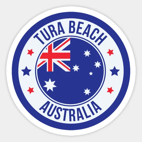 Tura Beach, Australia, Celebrate Your Hometown with Blue Aussie City Sticker