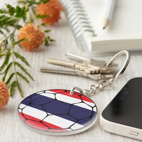 Thailand Football Flag Keychain