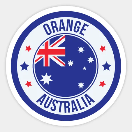 Orange, Australia Themed Sticker