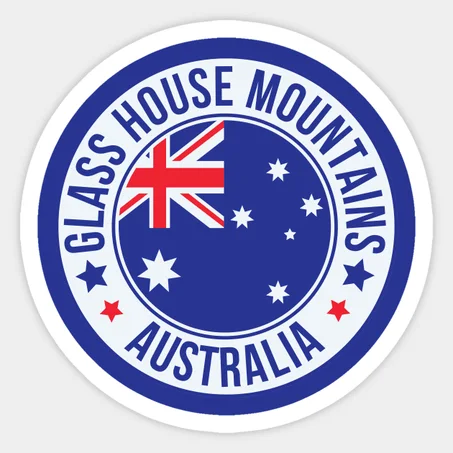 Glass House Mountains, Blue Australia Sticker