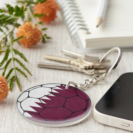 Qatar Football Flag Keychain