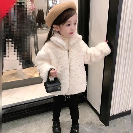 فستان أطفال جديد لفصل الربيع والخريف لعام 2024 معطف فرو على الطراز الغربي سميك من فرو أرنب ريكس المقلد للأولاد والبنات