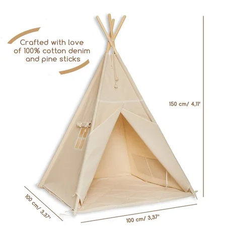 Tente Tipi + Tapis - Natural Beige