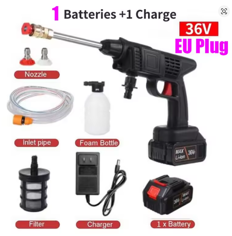 مسدس غسيل سيارات لاسلكي عالي الضغط مع بطارية ليثيوم