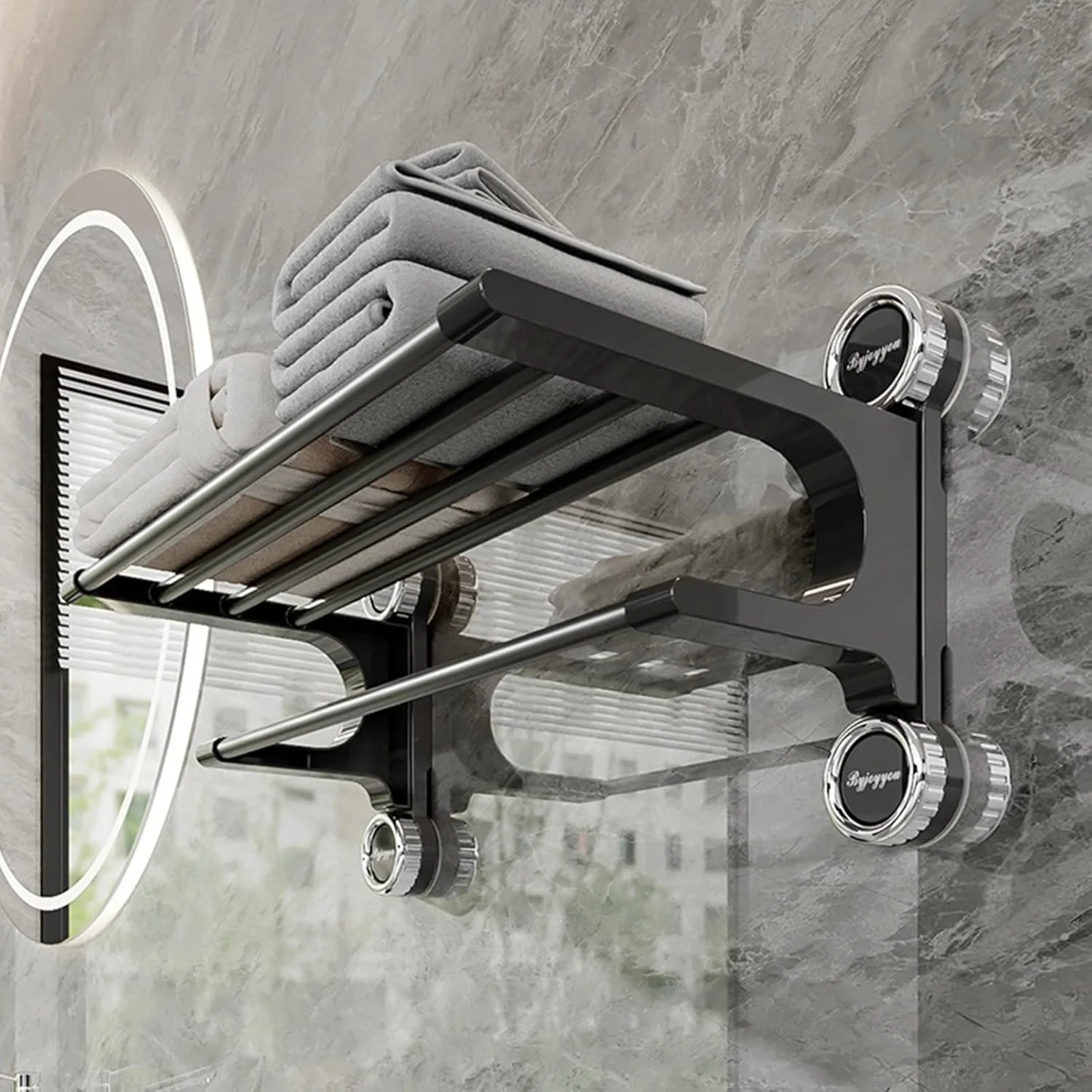 Porte-serviettes mural avec tablette