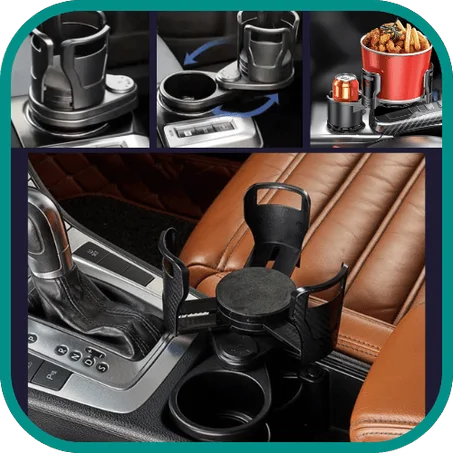 حامل أكواب متعدد الوظائف 2 في 1 للسيارة