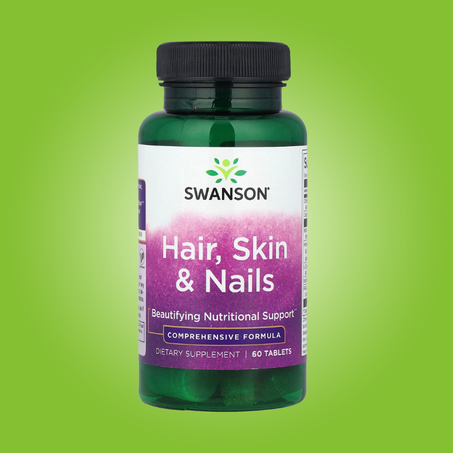 دعم الشعر والبشرة والأظافر من سوانسون ، 60 كبسولة
