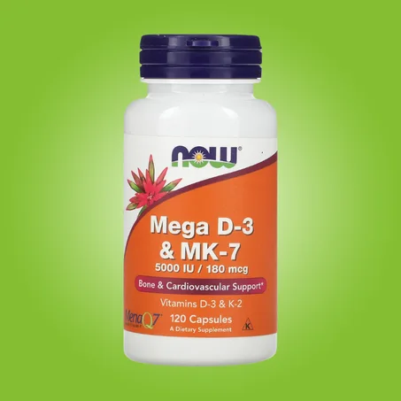 فيتامين د-3، وميناكينون-7 الفائقة، 5000 وحدة - 120 كبسولة