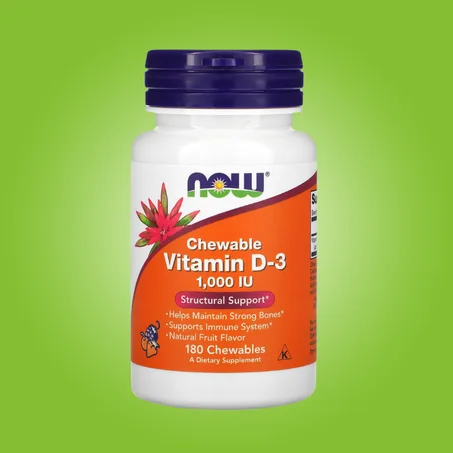 فيتامين د-3 قابل للمضغ، نكهة فاكهة طبيعية، 1,000 وحدة - 180 قطعة