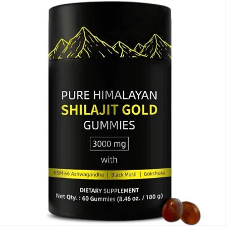 Shilajit Gold Gummies – Énergie & Vitalité de l’Himalaya en Une Seule Gummie !