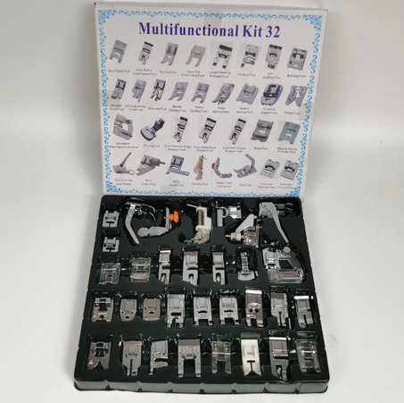 مجموعة أقدام ماكينة الخياطة  المنزلية متعددة الاستخدامات - 32 قطعة