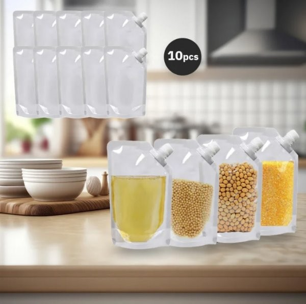 أكياس تخزين الحبوب بسعة كبيرة (500 مل/10 قطع) - Large Capacity Cereal Storage Bag (500ML/10pcs)