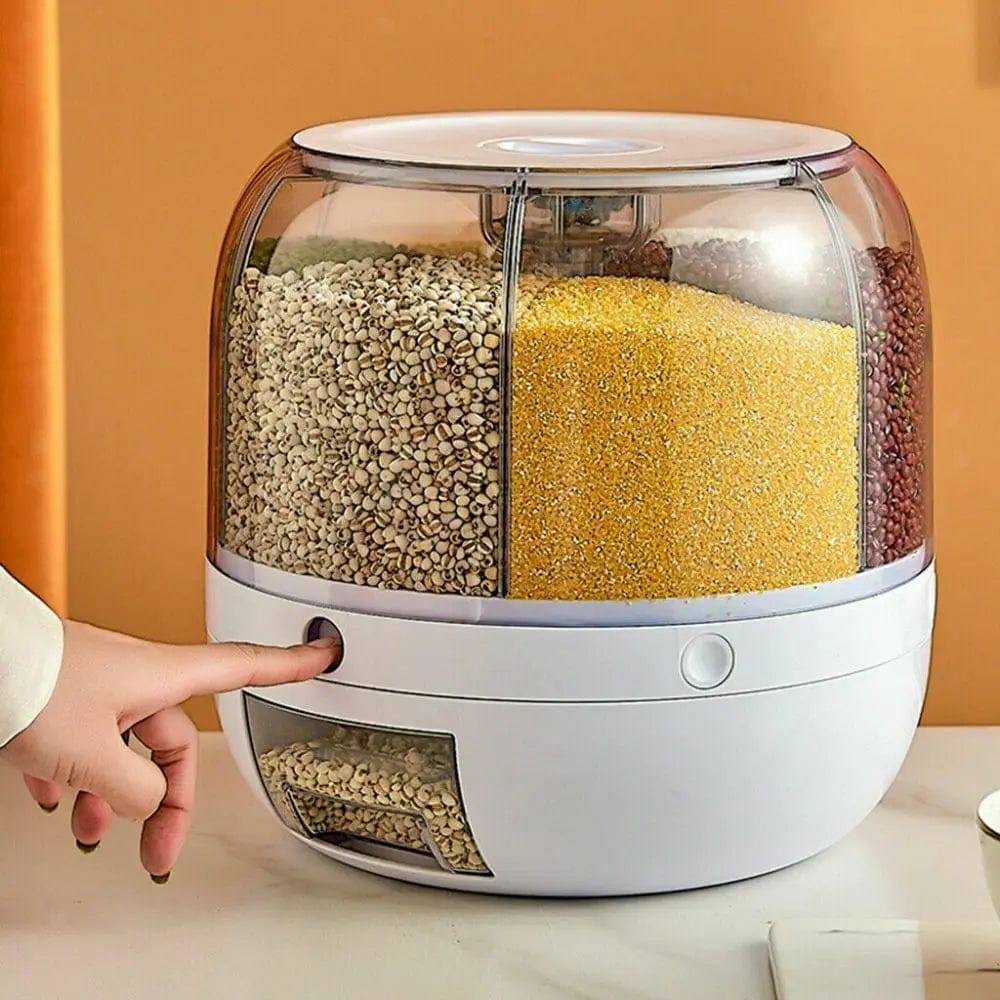 موزع الحبوب الدوار°360 ستة أقسام - Rotating 360° Food Container