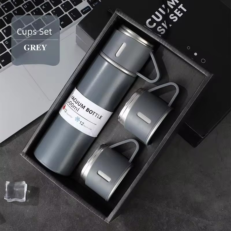 حافظة حرارية بفنجان رمادي - Insulated Mug (Grey)