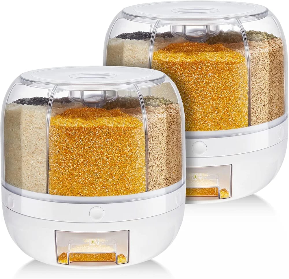 موزع الحبوب الدوار°360 ستة أقسام - Rotating 360° Food Container