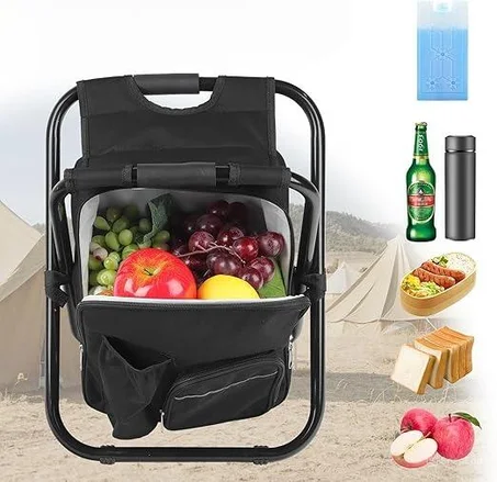 مقعد التخييم مع مبرد قابل للطي