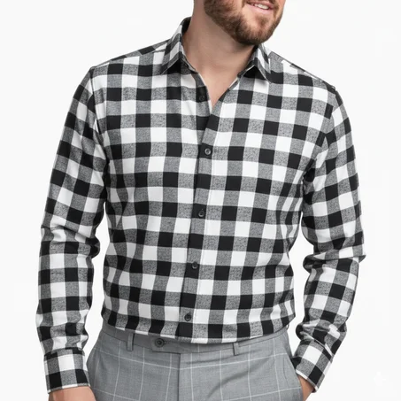 Packs Pack de 3 Chemises Massimo Dutti En Flanelle À Carreaux À Manches Longues Ref-FL3535M ( Blanche + Gris + Beige