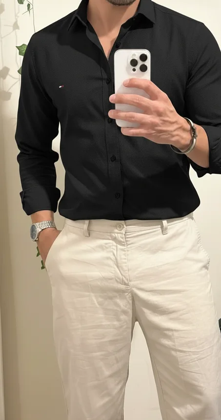 Pack de 4 Chemises Tommy Oxford coton piqué Ref-Pck07810( BLEU ROI + BLANCHE + LIGHT GREYICH BLEUE + NOIR )