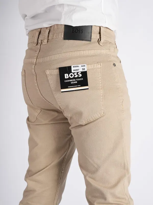 Pantalon en toile piqué de coton 5 poches Ref-BS4328PQ ( Beige )