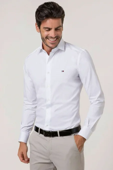 Pack de 4 Chemises Tommy Oxford coton piqué Ref-Pck07810( Bleu roi + Blanche + Gris clair + Noir )