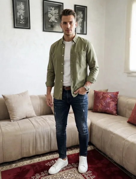 Chemise en coton kaki – Dechko Store