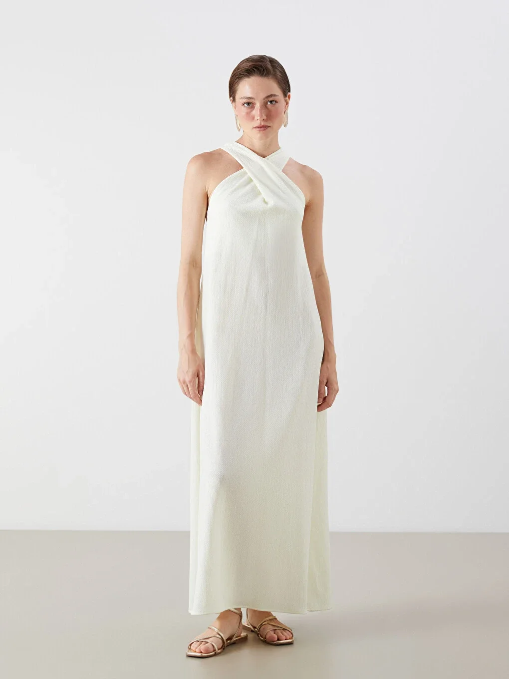 Robe classique Trapèze Texturée À Col Halter