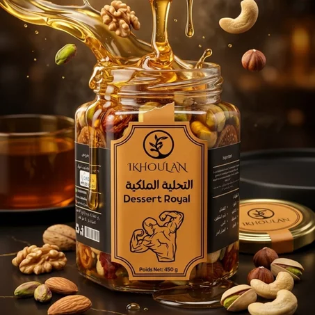 التحلية الملكية بالعسل الحر والمكسرات