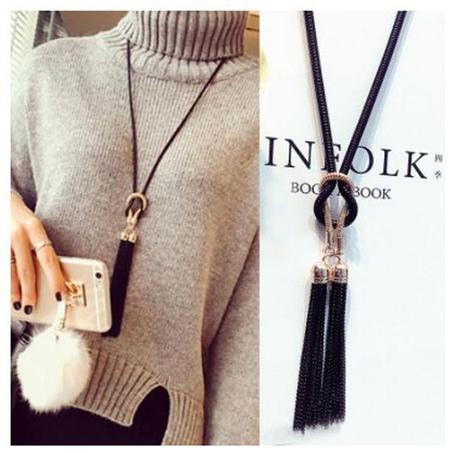 New Female Pendant Tassel Long Chain Necklace