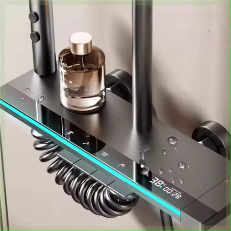 دوش LED مودرن بـشاشة حرارة رقمية وتصميم راقٍ
