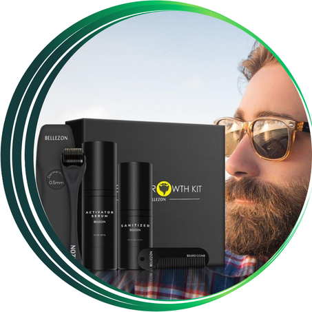 مجموعة Bellezone من LUXFUME لنمو اللحية مع سيروم و مشط اللحية لرجال