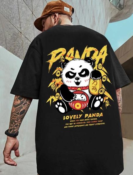 تيشرت صيفي Lovely panda اوفر سايز